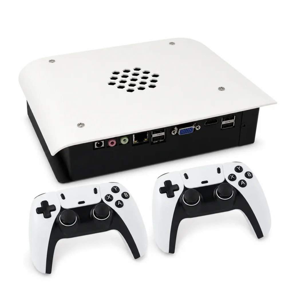 8BIT GAMEBOX M15 Max retro gaming hardware with two wireless controllers